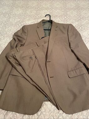 jf j.ferrar Slim Fit Tan Suit